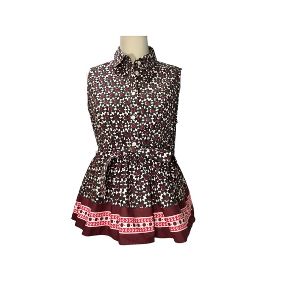 Kate Spade Rambling Roses Floral Tile Peplum Top - Picture 5 of 11